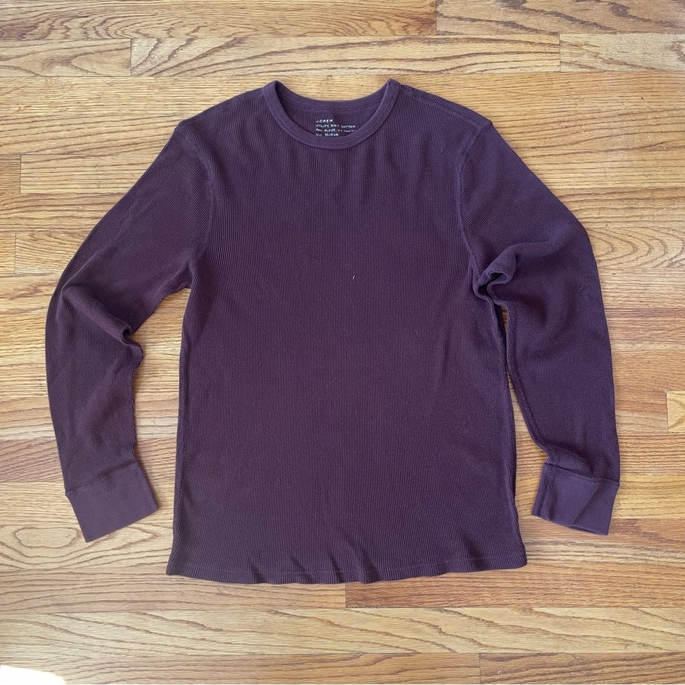 J. Crew Deep Maroon Waffle Knit Long Sleeve
